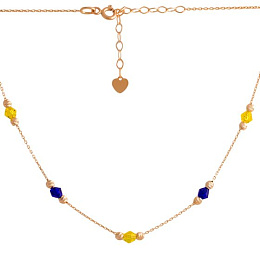 Gold Necklace with 2ct Rhinestones