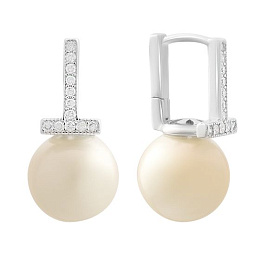 Silver earrings with pearls, pianites