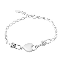 Silver bracelet without stones