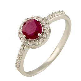 Серебряное кольцо с рубином 1.028ct