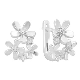 Silver earrings with cubic zirconia