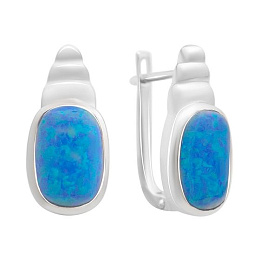 Silver earrings with opal 2.875ct