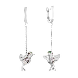 Срібні сережки з фіанітами