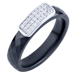 Silver ring with ceramics