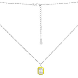 Silver necklace with phianites, semallu