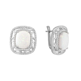 Срібні сережки з опалом 4.238ct