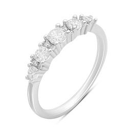 Silver ring with cubic zirconia