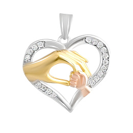 Silver pendant with phianites