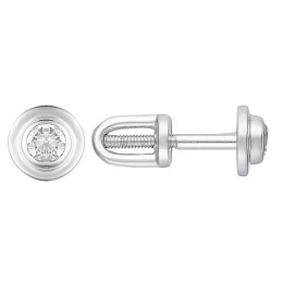 Золоті сережки з діамантом 0.14ct