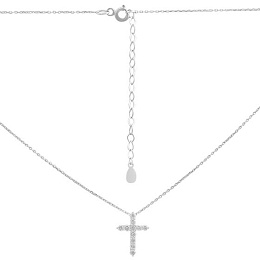 Silver necklace with cubic zirconia