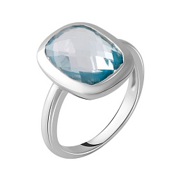 Silver ring with a 7.258-carat topaz