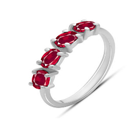 Silver ring with a ruby