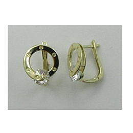 Gold earrings with 0.52ct fianites