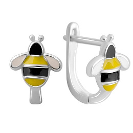 Silver earrings with yemallu