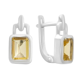 Серебряные серьги с цитрином nano 2.835ct