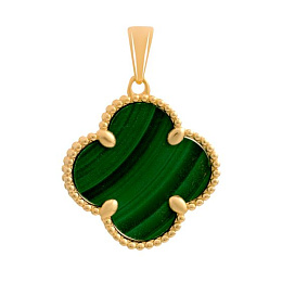 Gold pendant with malachite