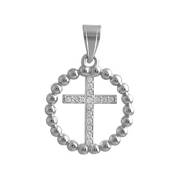 Silver pendant with phianites