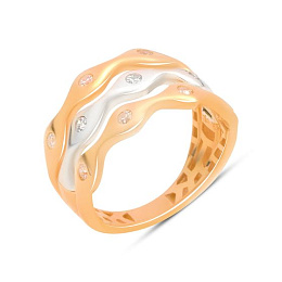 Золотое кольцо с фианитами 0.08ct
