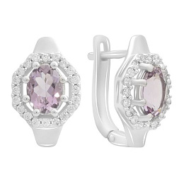 Серебряные серьги с аметистом 2.998ct