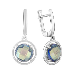Серебряные серьги с мистик топазом 12.855ct