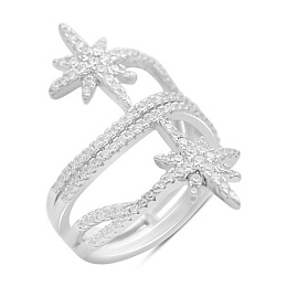 Silver ring with cubic zirconia