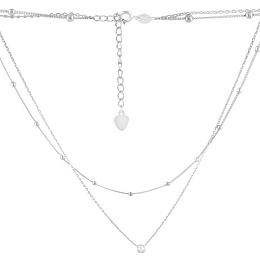 Silver necklace with phianites