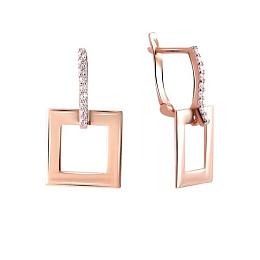 Золотые серьги с фианитами