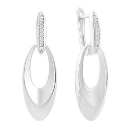 Silver earrings with cubic zirconia