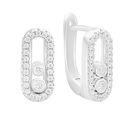 Silver earrings with cubic zirconia