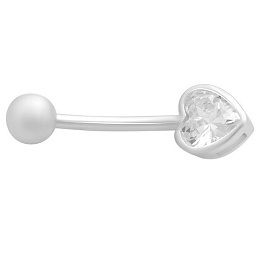 Серебряный пирсинг с фианитами