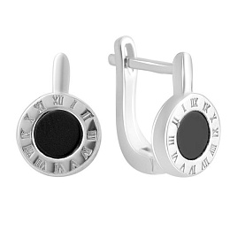 Silver earrings with onyx