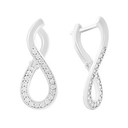 Silver earrings with cubic zirconia