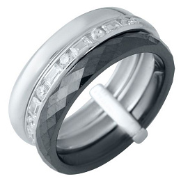 Silver ring with ceramics