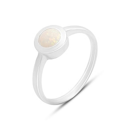 Silver ring with a 0.3-carat opal