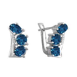 London Blue 3.632ct Silver Topaz Earrings