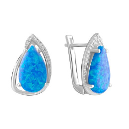 Silver earrings with opal 4.16ct
