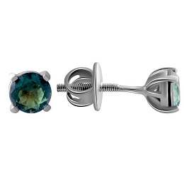 Silver earrings with a 0.72-carat mystic topaz