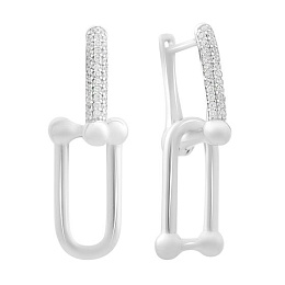 Silver earrings with cubic zirconia