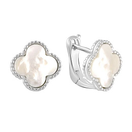 Silver earrings with mother-of-pearl