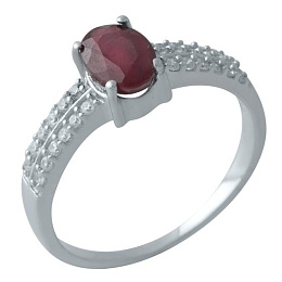Silver ring with a 1.46-carat ruby