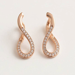 Серебряные серьги с фианитами 0.151ct