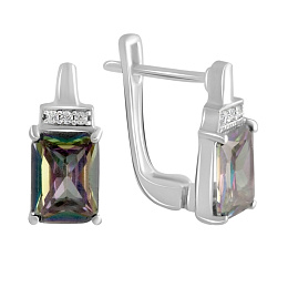 Silver earrings with mystic topaz 4.902ct