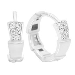Золотые серьги с фианитами 0.18ct