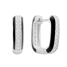 Silver earrings with phianites, semallu