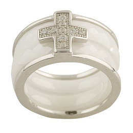 Silver ring with ceramics
