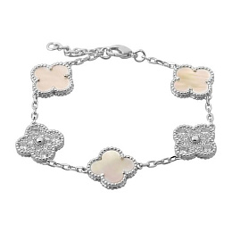 Silver bracelet with mother-of-pearl, phyanites