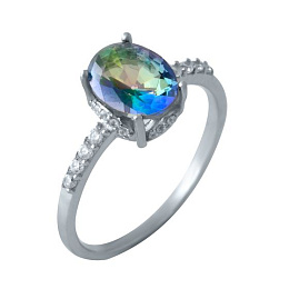 Серебряное кольцо с мистик топазом 1.79ct