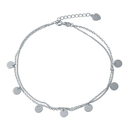 Silver leg bracelet without stones
