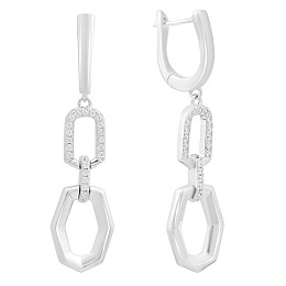 Silver Earrings with Fianites