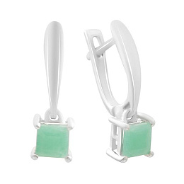 Silver earrings with 1.13ct emerald